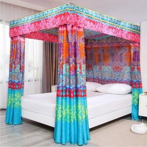 Pangzi Bohemian 4 Corner Post Bed Curtain Canopy